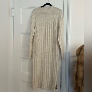 Elegant Cream Knit Dress